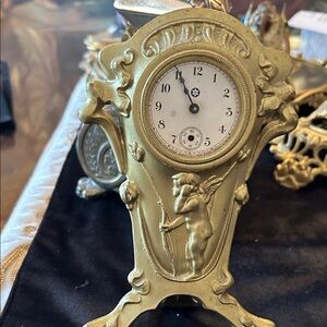 Vintage Gold Cherub standing  Clock! Not working but great for styling.